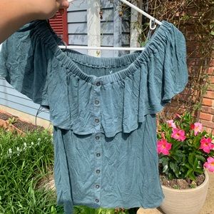 Blue Off the Shoulder Top